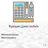 Riyaziyyat↪️asan üsullarla