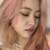 ৎ୭ pinned up hair, dainty jewelry.
