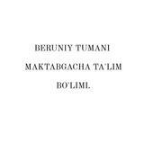 Beruniy tumani maktabgacha ta'lim bo'limi.