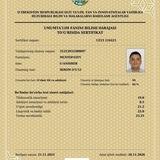 Milliy sertifikat G'anisher Ikromovich