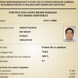 MILLIY SERTIFIKAT | FURQAT MO'MINOV