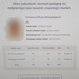 Natijalar Xaydarov Jasur Pedagogik mahorat Yopiq guruh