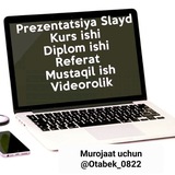 Kurs ish | Diplom ish | Dissertatsiya | Referat | Mustaqil ish | Prezentatsiya | Slayd | Maqola | Test tuzish |Krassvord |Hemis