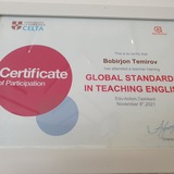 Teacher Bobur's Certificates