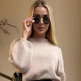 Свитер оверсайз вязанный укороченный теплый