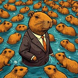 Глупая капибара на геймере и Газе